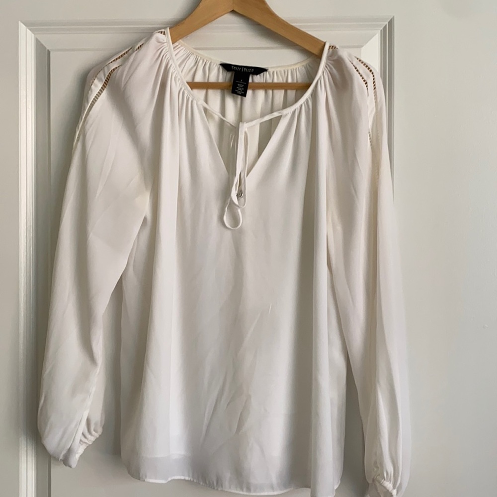 Tie front draped blouse